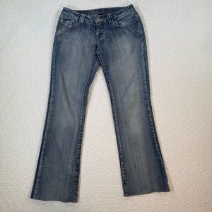 Vintage Wet Seal low rise flare stretch med wash jeans size 0 reg y2k